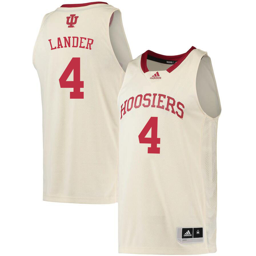 Men #4 Khristian Lander Indiana Hoosiers College Basketball Jerseys Sale-Cream